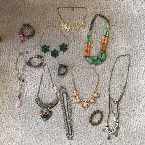Lot of statement necklaces and bracelets